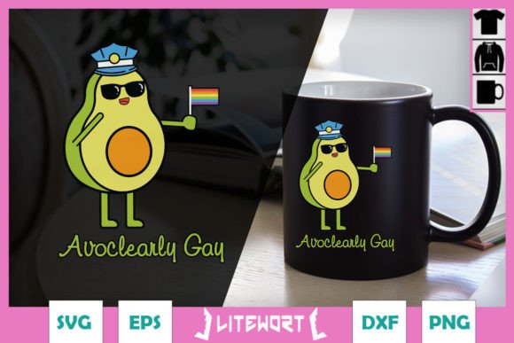 Avoclearly LGBT Funny Pride Avocado SVG Graphics and Crafts