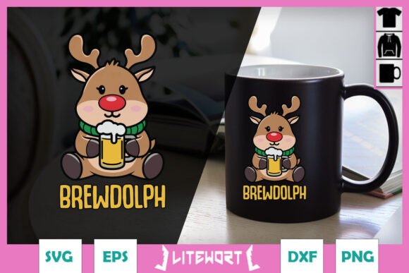 Brewdolph Funny Christmas Reindeer SVG Graphics and Crafts Review