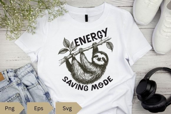 Energy Saving Mode Funny Lazy Sloth Svg Graphics