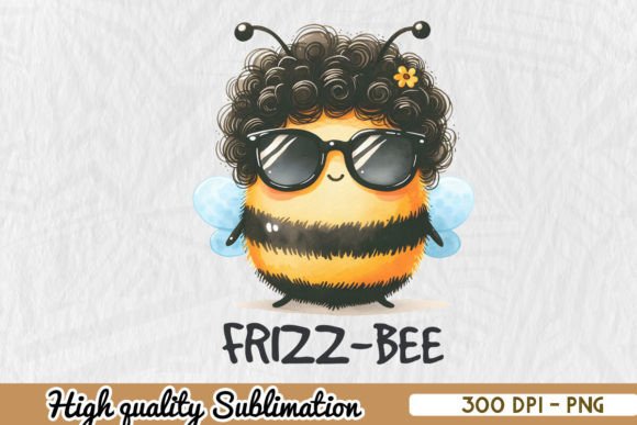 Frizz-Bee Funny Afro Funny Bee PNG Graphics and Crafts