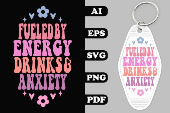 Fueled by Energy Drinks and Anxiety Keyc Graphics in Crafts