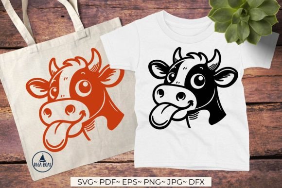 Funny Baby Cow Svg Cow Face Silhouette Graphics for Crafts