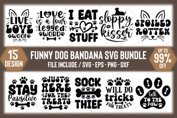 Funny Dog Bandana Svg Bundlecr Graphics in Crafts