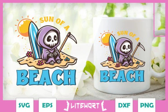 Sun of a Beach Funny Grim Reaper SVG Graphics and Crafts